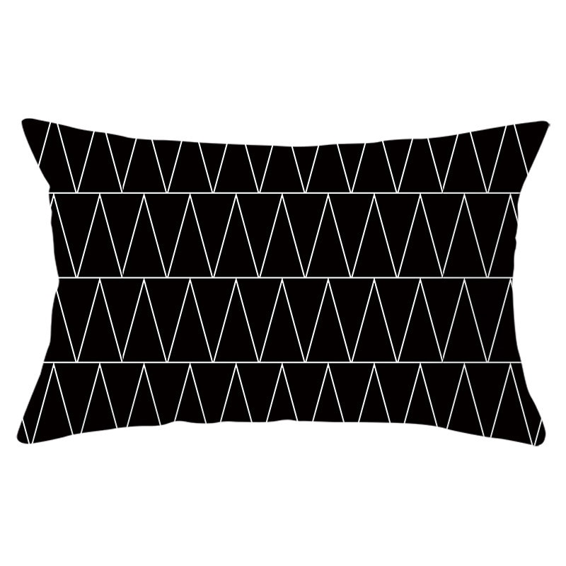Geometric Patterned Rectangular Cushion Cover