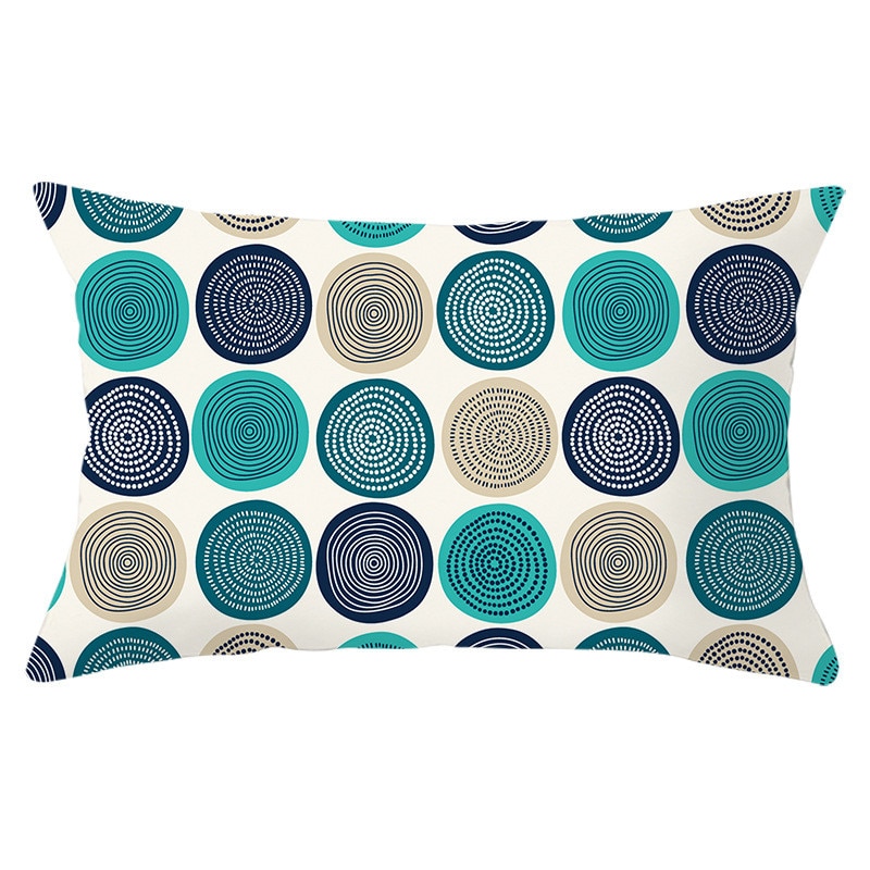 Geometric Patterned Rectangular Cushion Cover