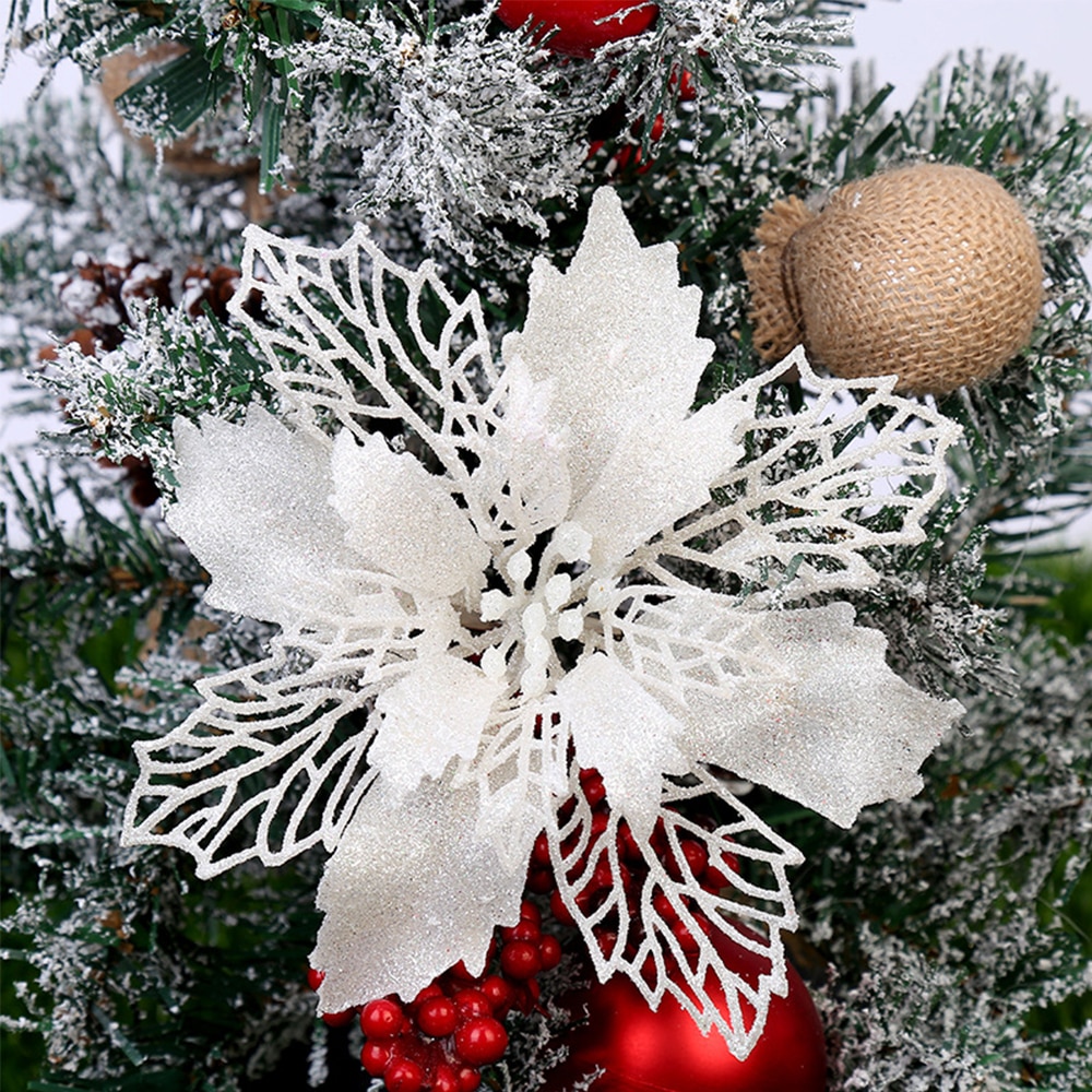 Christmas Ornament Flower Decorations Set Christmas Ornament Flower Decorations Set