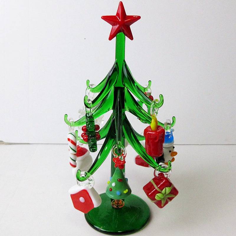 Glass Tree Plant Christmas Decoration Figurine Glass Tree Plant Christmas Decoration Figurine
