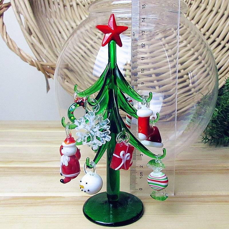 Glass Tree Plant Christmas Decoration Figurine Glass Tree Plant Christmas Decoration Figurine