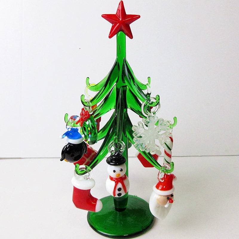 Glass Tree Plant Christmas Decoration Figurine Glass Tree Plant Christmas Decoration Figurine