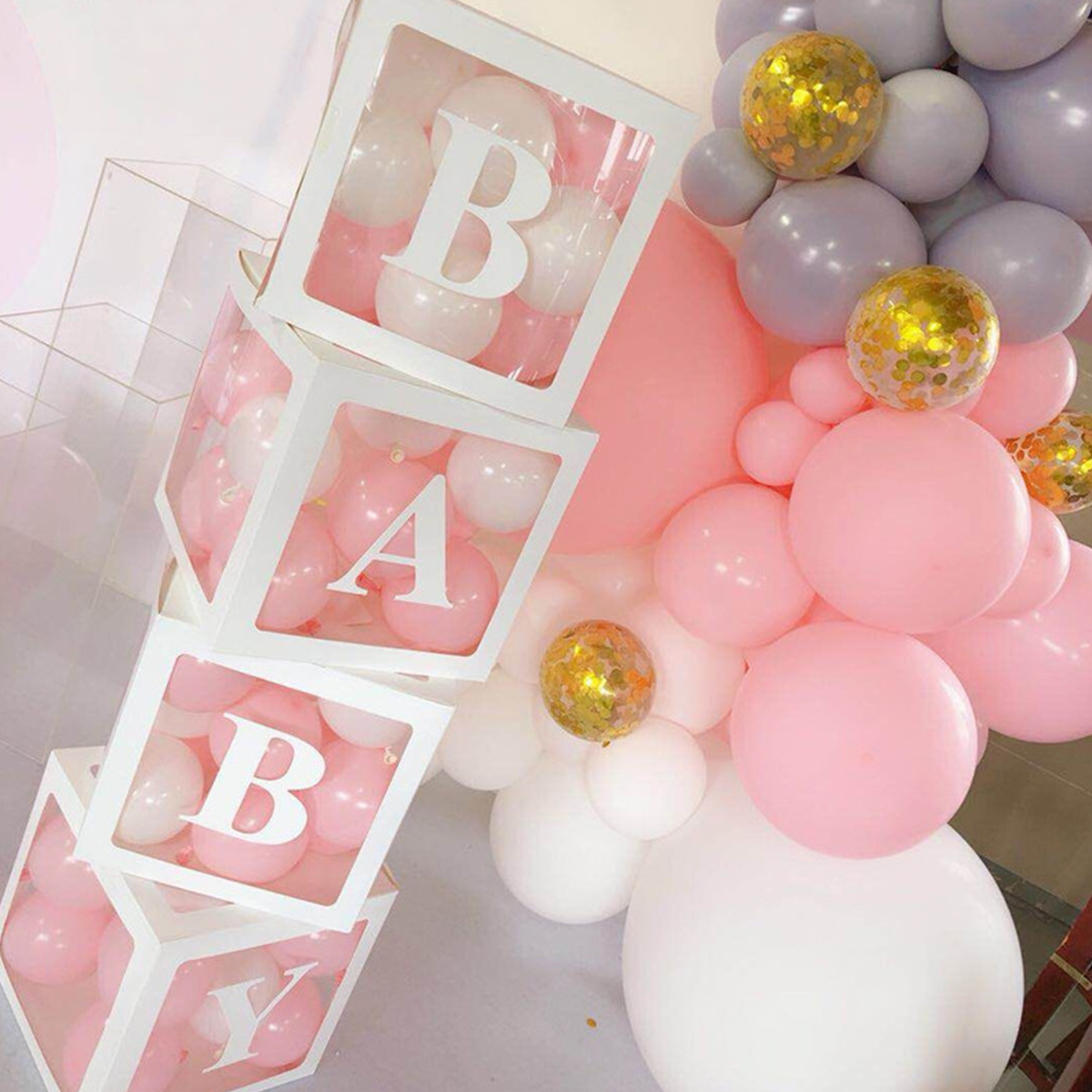 Baby Shower Birthday Transparent Party Decor Box Baby Shower Birthday Transparent Party Decor Box