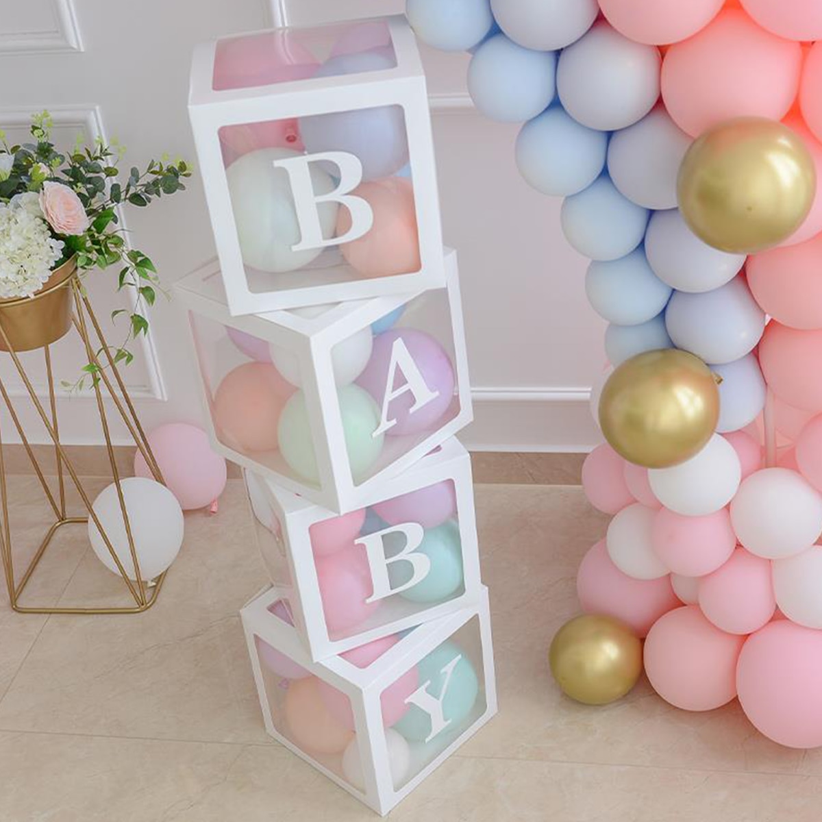Baby Shower Birthday Transparent Party Decor Box Baby Shower Birthday Transparent Party Decor Box